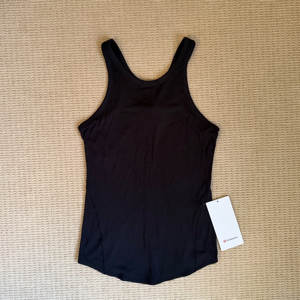 NWT Lululemon Women’s Full Day Ahead Black Sleeveless Tank. Size 4.